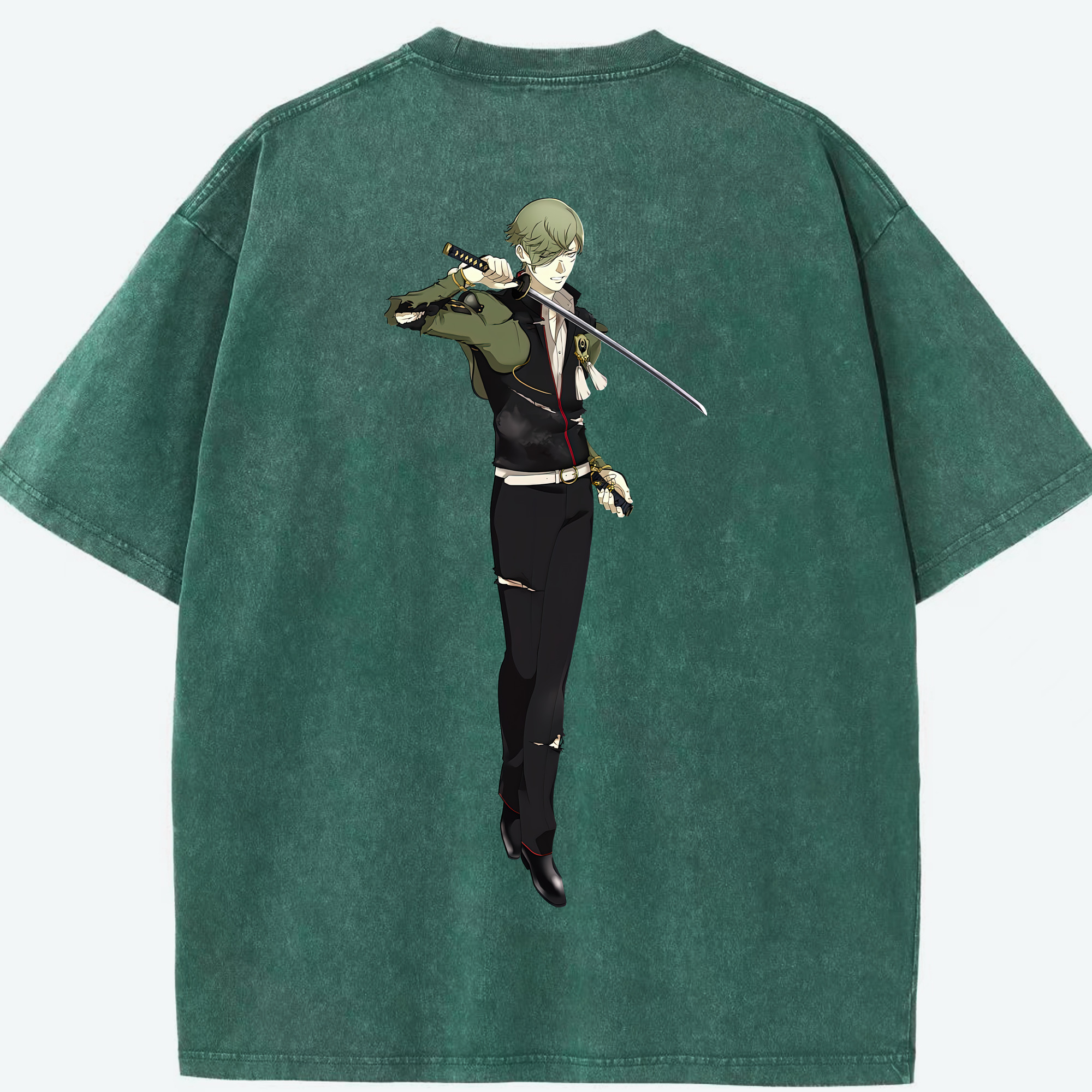 （画像用） 刀剣乱舞 Touken Ranbu 綿100% ヴィンテージ風 半袖Tシャツ（背面プリント）